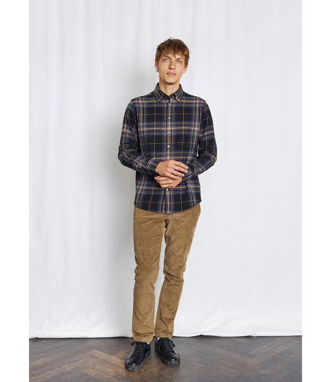 Modern Fit Navy Plaid Shanin Shirt