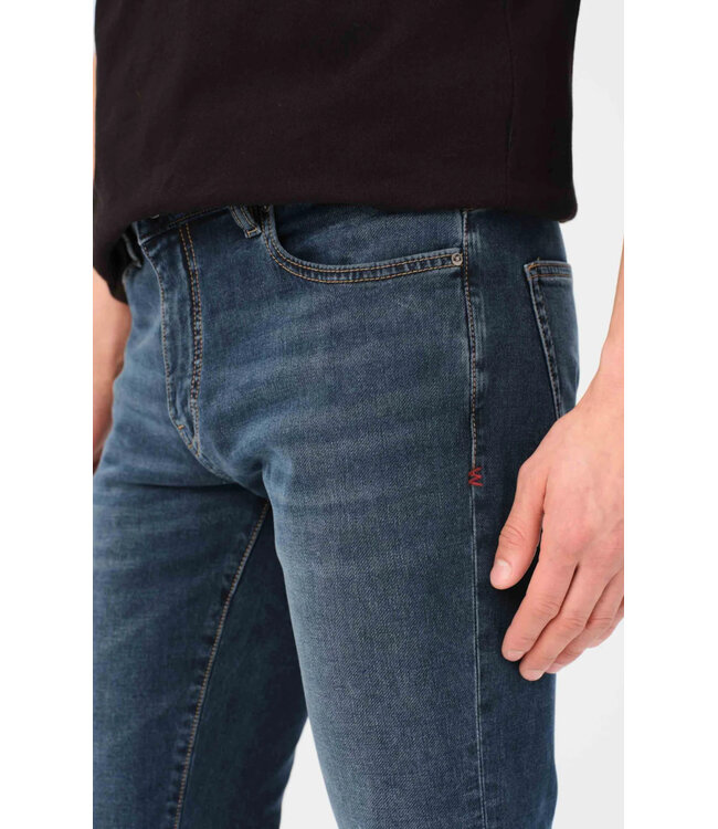 Modern Fit Mid Blue Knit Jeans