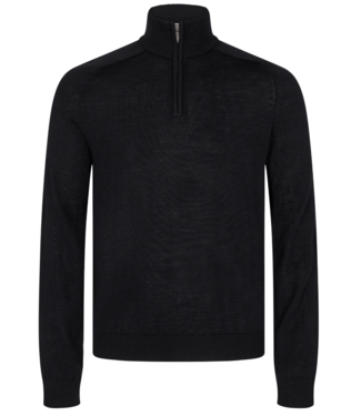 BRUUN & STENGADE Black Pelle 1/4 Zip Sweater