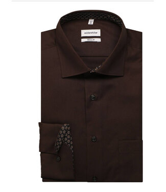 SEIDENSTICKER Modern Fit Brown Shirt