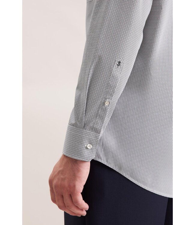 Modern Fit Grey Black Dot Shirt