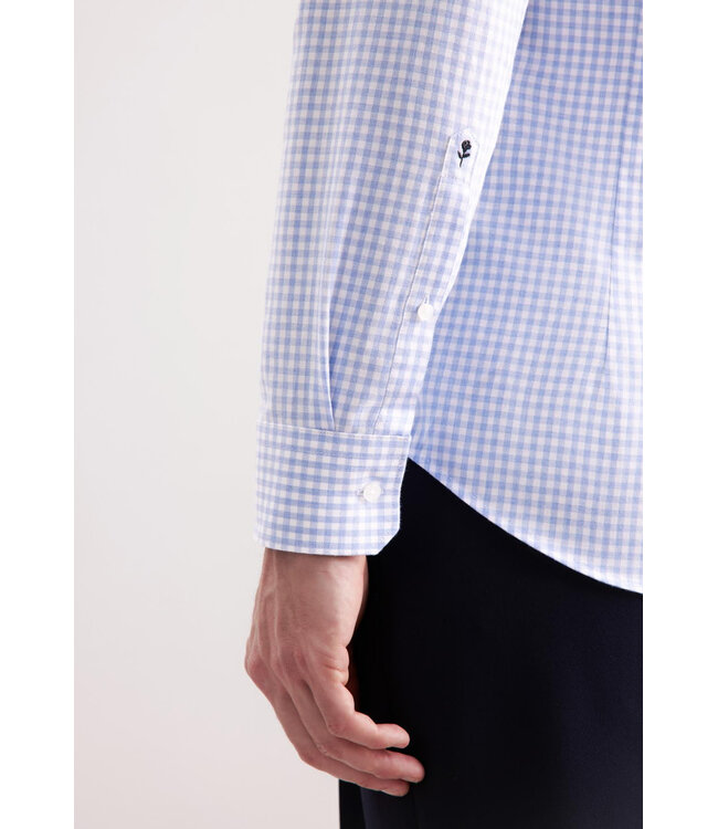 Slim Fit Blue Gingham Shirt
