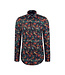Slim Fit Dark Grey Floral Shirt