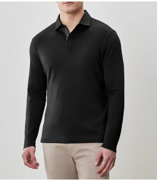 Black Georgia LS Polo