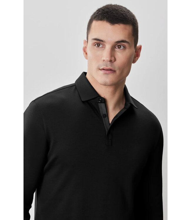 Black Georgia LS Polo