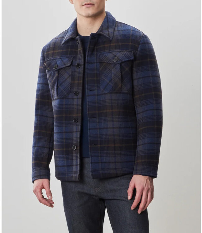 Navy Kaden Plaid Overshirt