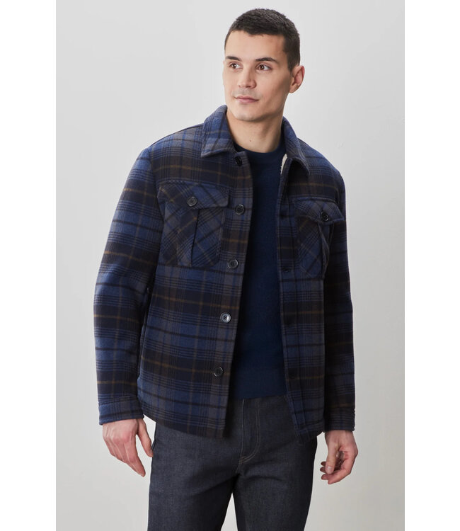 Navy Kaden Plaid Overshirt