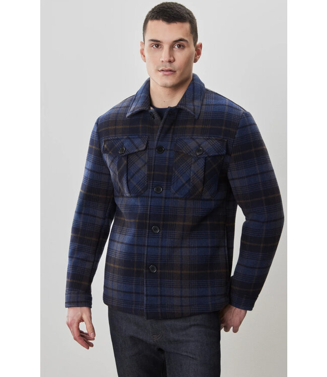 Navy Kaden Plaid Overshirt