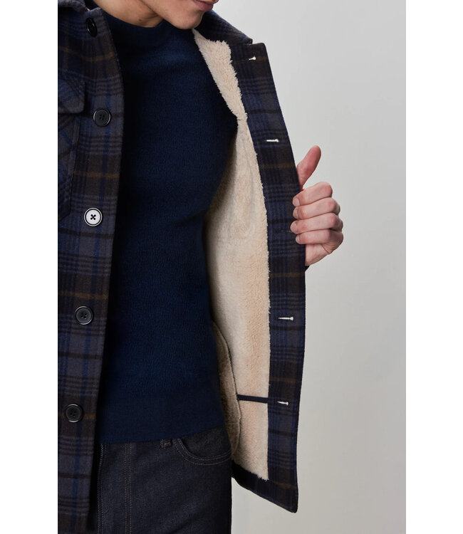 Navy Kaden Plaid Overshirt