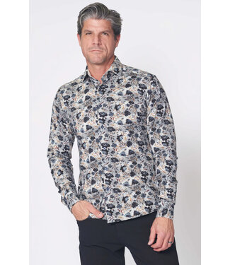 7 DOWNIE Modern Fit Navy Floral Shirt