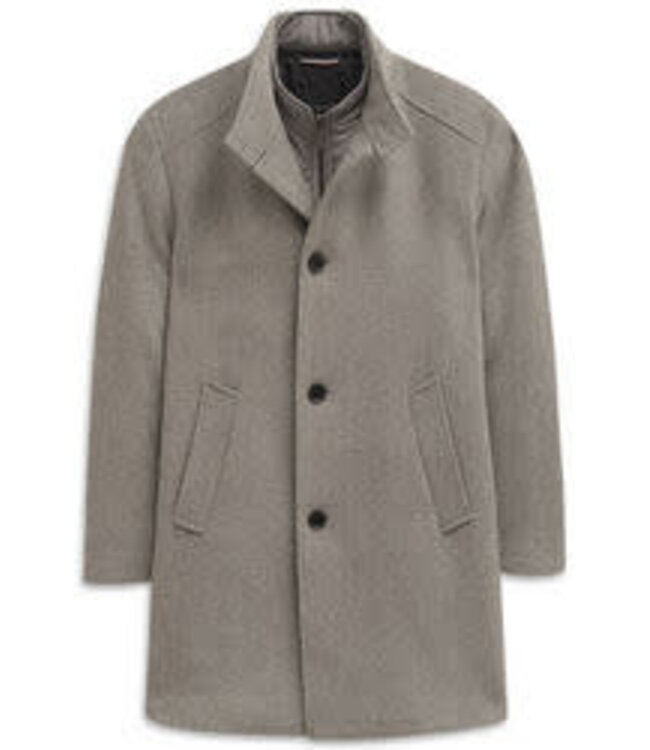 Grey Herringbone Overcoat