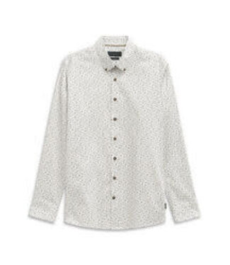 BUGATTI Modern Fit White with Grey Flecks Shirt