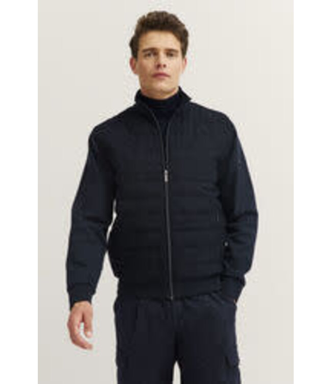 Navy Quilted Front Full Zip