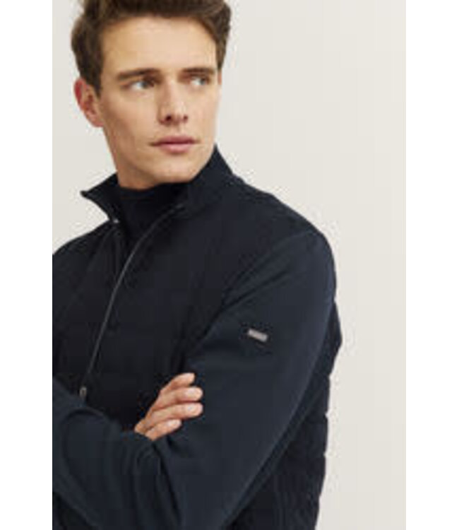 Navy Quilted Front Full Zip