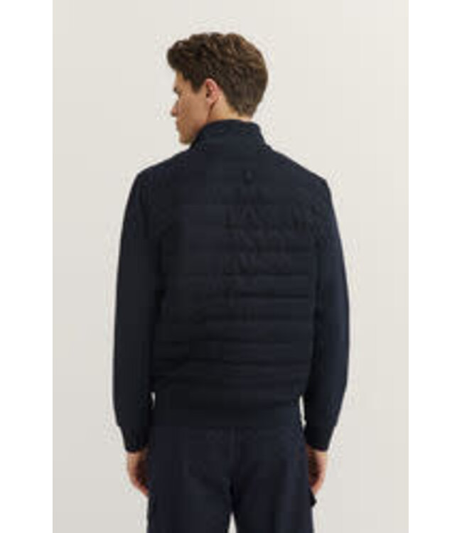 Navy Quilted Front Full Zip