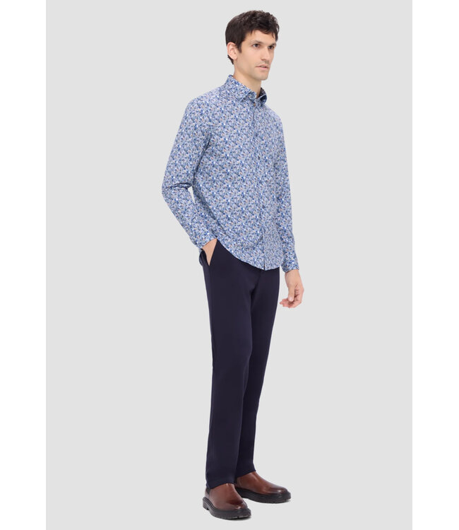 Modern Fit Dusty Blue Pattern Shirt