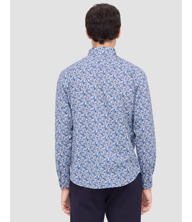Modern Fit Dusty Blue Pattern Shirt