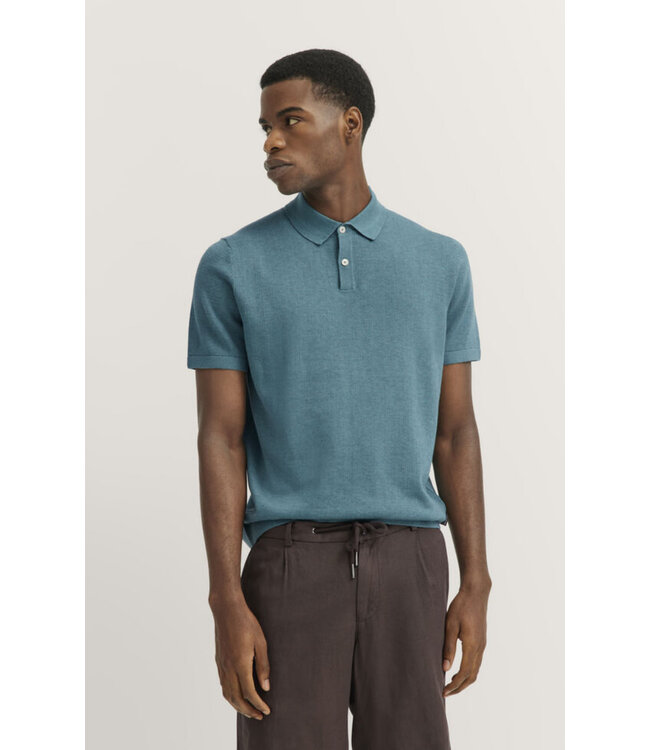 Teal Knit Sweater Polo