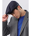 Navy Baker Herringbone Flat Cap