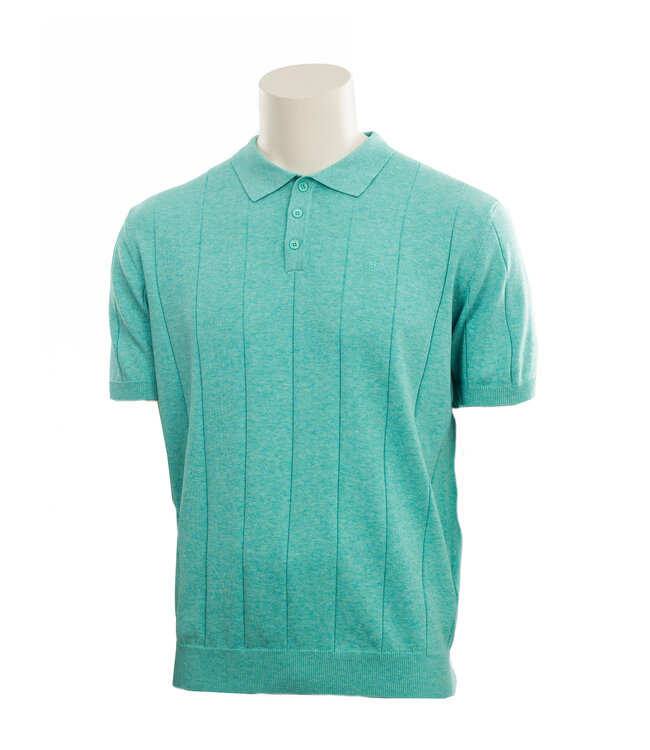 Turquoise Ribbed Polo Sweater