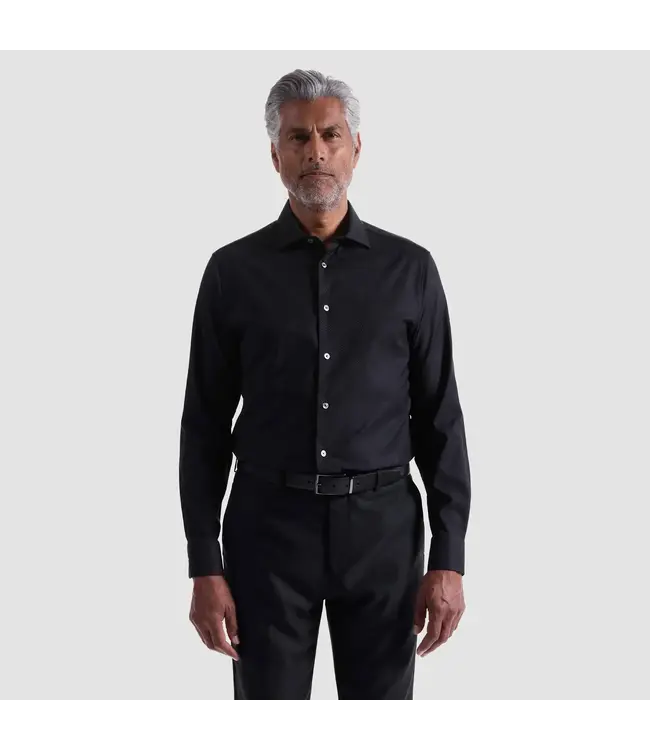 Modern Fit Black Tonal Print Shirt