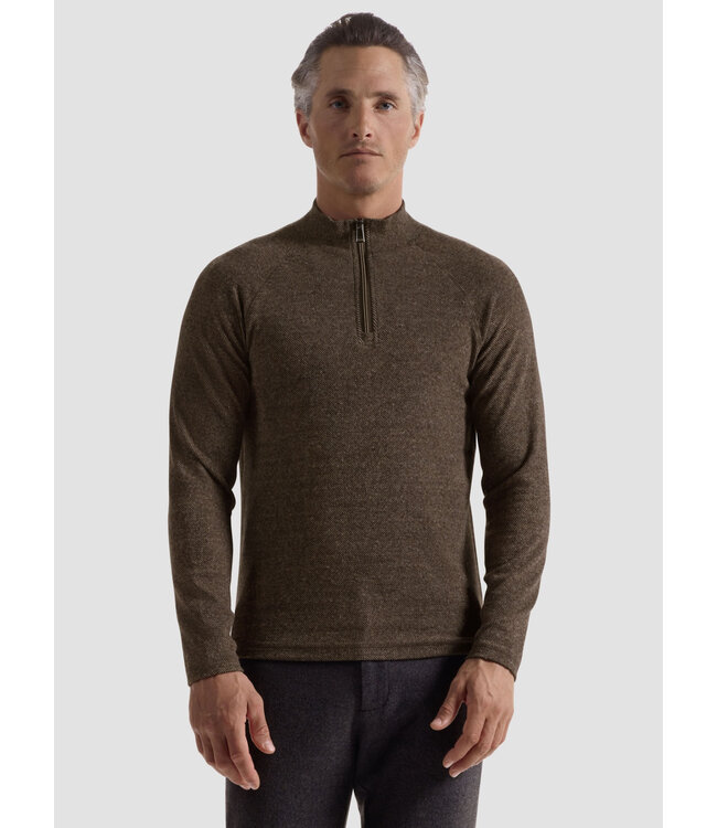 Mocha Diagonal 1/4 Zip
