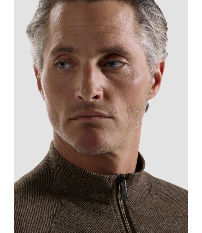 Mocha Diagonal 1/4 Zip