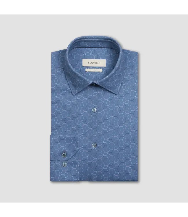 Modern Fit Cobalt Cube Print Shirt