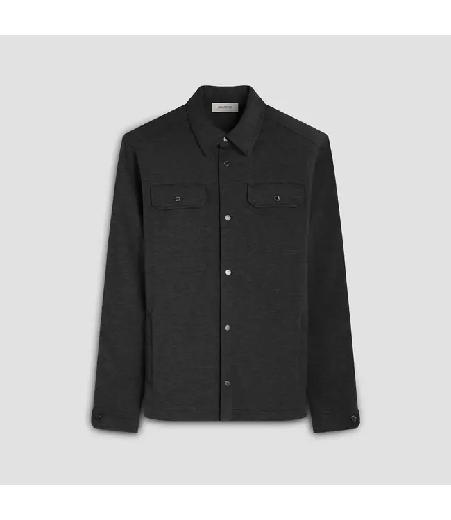 Black Snap Button Overshirt