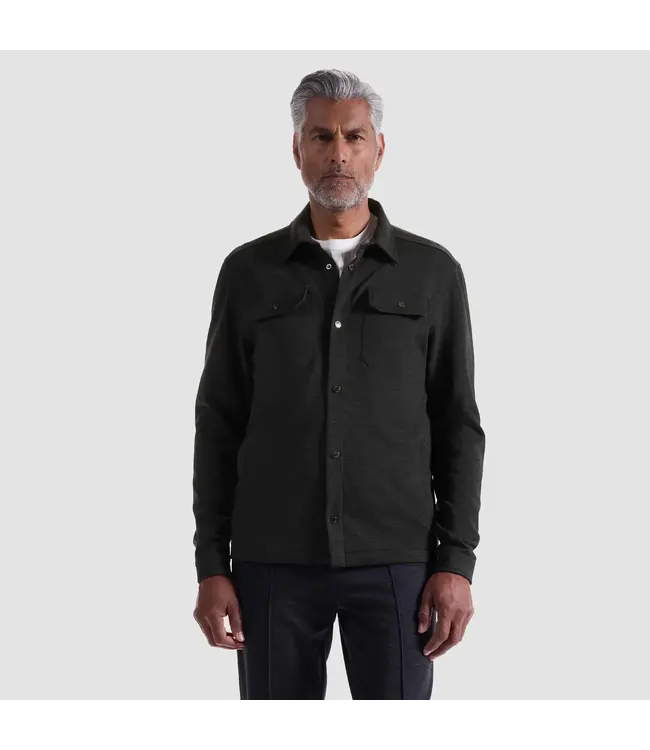 Black Snap Button Overshirt