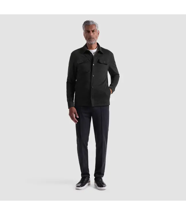 Black Snap Button Overshirt