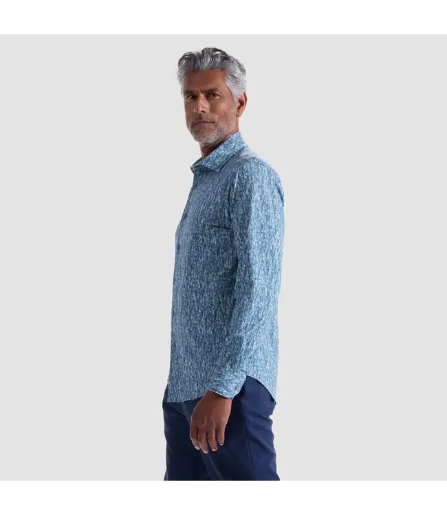 Modern Fit Teal Grey Print Shirt