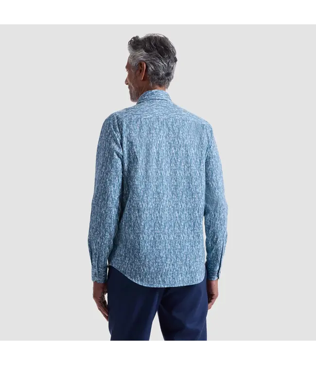 Modern Fit Teal Grey Print Shirt