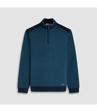 BUGATCHI Teal with Navy Trim 1/4 Zip