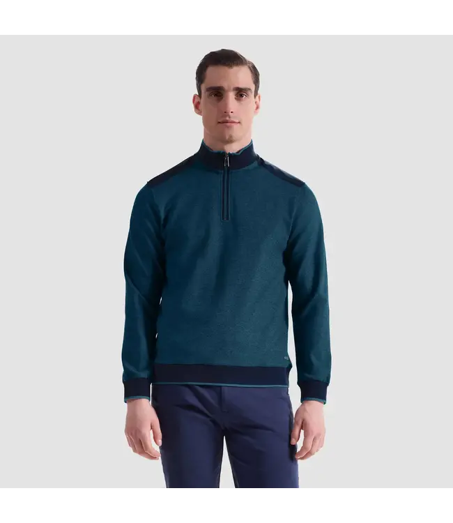 Teal with Navy Trim 1/4 Zip