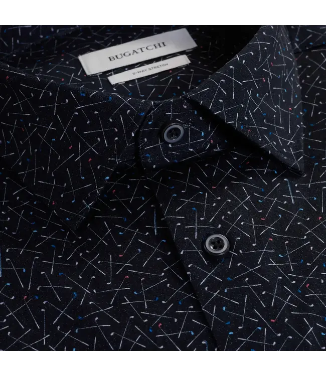 Modern Fit Black Golf Club Shirt