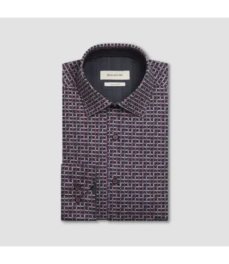 BUGATCHI Modern Fit Mahogany Block Shirt