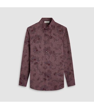 BUGATCHI Modern Fit Red Paisley Shirt