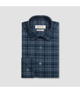 BUGATCHI Modern Fit Navy Plaid Shirt