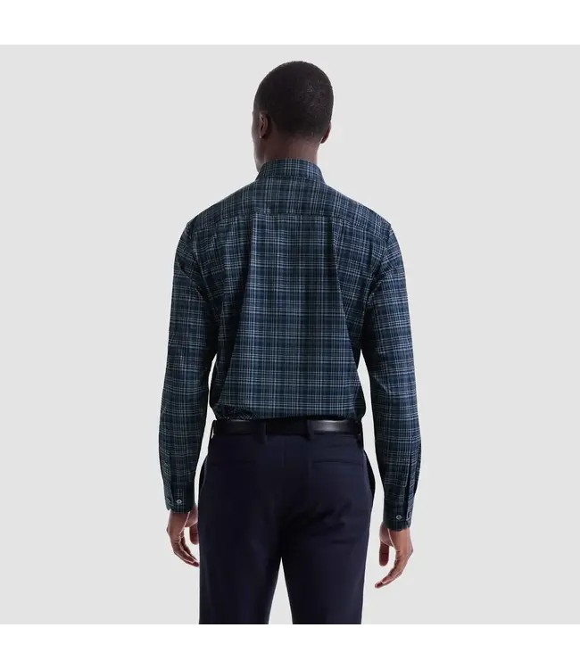 Modern Fit Navy Plaid Shirt