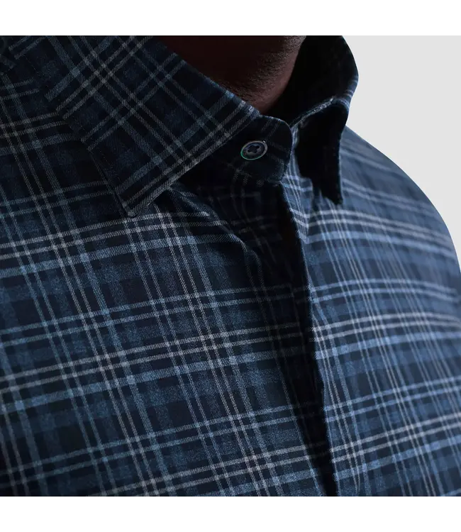 Modern Fit Navy Plaid Shirt