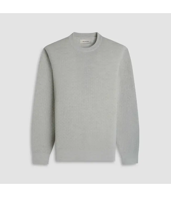 Sand Basketweave Crew Neck Sweater