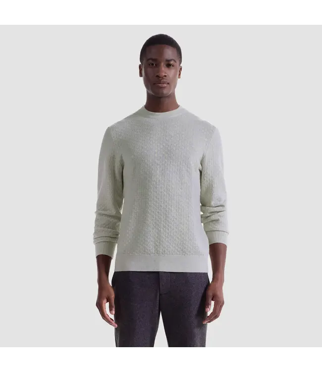 Sand Basketweave Crew Neck Sweater
