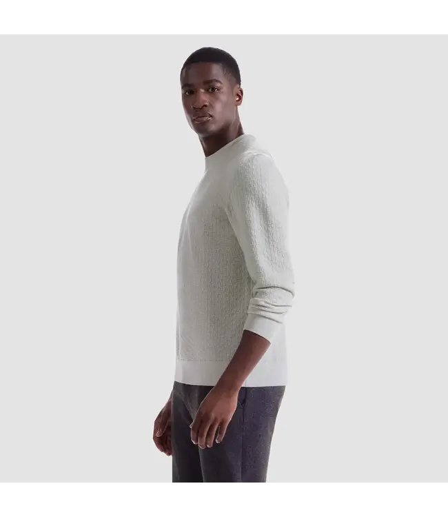 Sand Basketweave Crew Neck Sweater