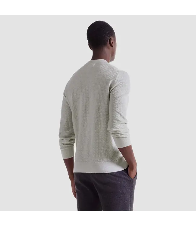 Sand Basketweave Crew Neck Sweater