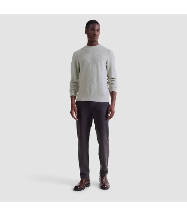 Sand Basketweave Crew Neck Sweater