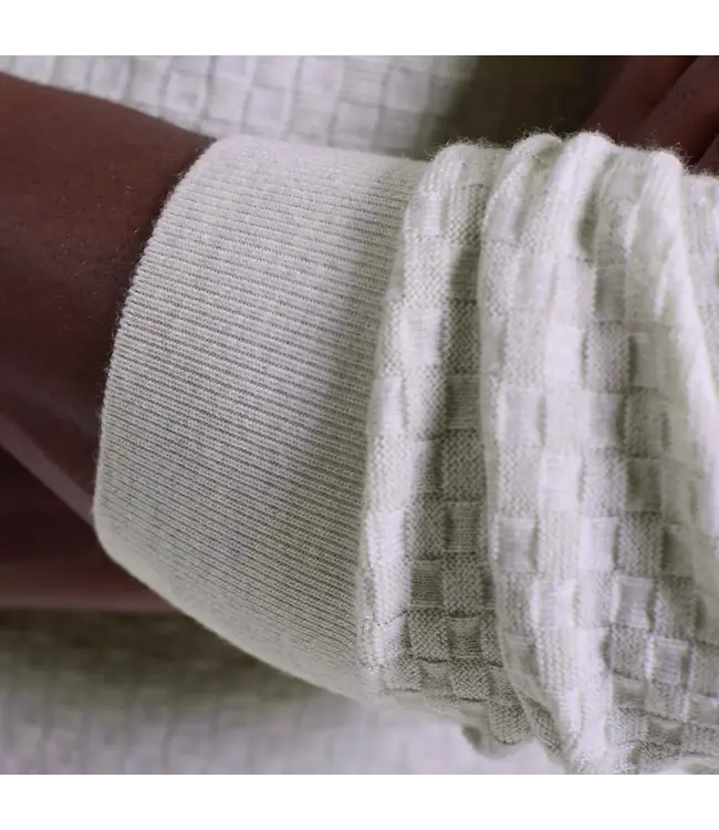 Sand Basketweave Crew Neck Sweater