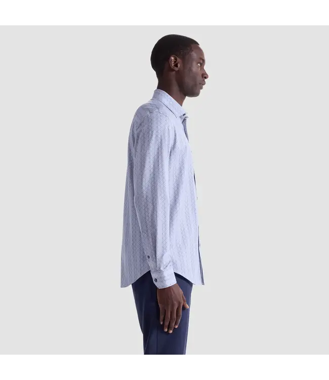 Modern Fit Sand Blue Print Shirt