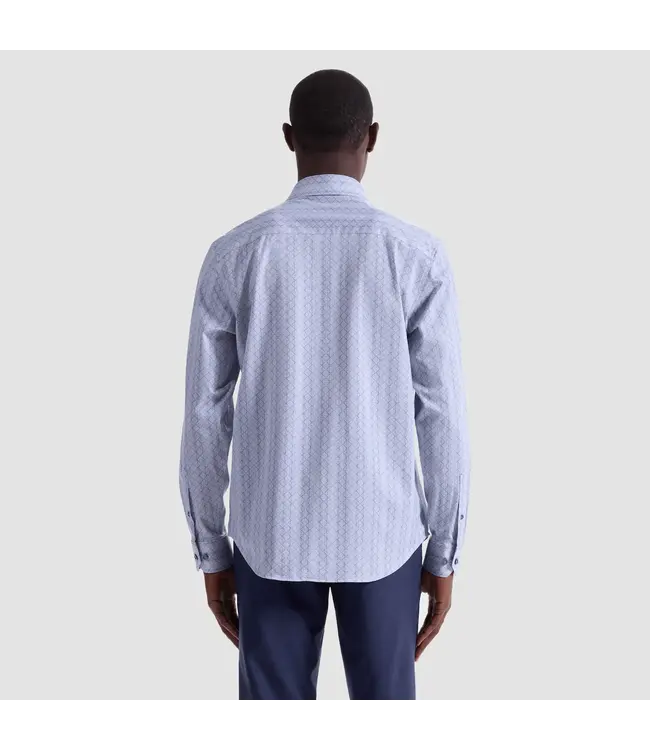 Modern Fit Sand Blue Print Shirt