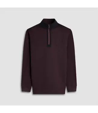 BUGATCHI Burgundy with Black Trim 1/4 Zip
